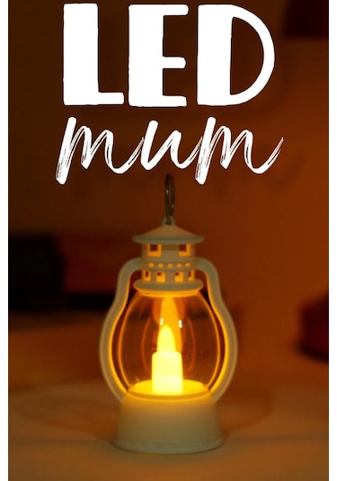 Led Mum Mini Kamp Tipi 1 Adet Pil Dahil Dumansız Alev Ledli Dekor Işığı Beyaz Pt430 Beyaz