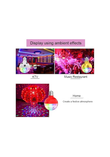 Sones Zqmqd-001 6 Led'li Renkli Döner Işık Magic Ball Atmosfer Işığı, Özellik: Beyaz+evrensel Tutucu Çok Renkli