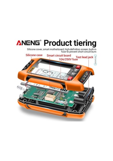 Prestigegoods Aneng Sz02 Akıllı Dijital Multimetre 9999 Counts Otomatik Ölçüm Ncv Evrensel H Turuncu