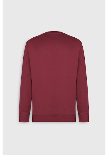 AC&Co / Altınyıldız Classics Erkek Bordo Standart Fit Normal Kesim İçi Polarlı Bisiklet Yaka Sweatshirt Bordo