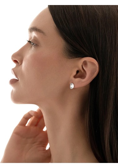 Sılverme 925 Gümüş Çivili Yuvarlak Plaka Küp 355442511 Diğer