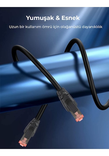 Bix Cat8 40Gbps Veri Aktarım 2000MHz STP Ethernet Kablosu 8 Metre