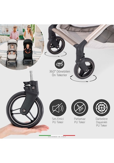 Elele Pilota Premium Kabin Tipi Bebek Arabası Bej