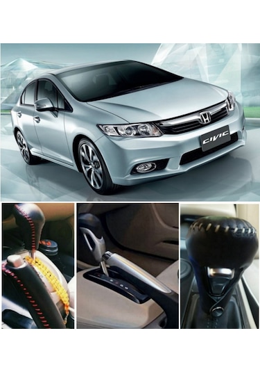 Honda Civic 2012/16 Fd7 Fb7 Otomatik Vites Kılıfı El Yapımı Hakiki Deri