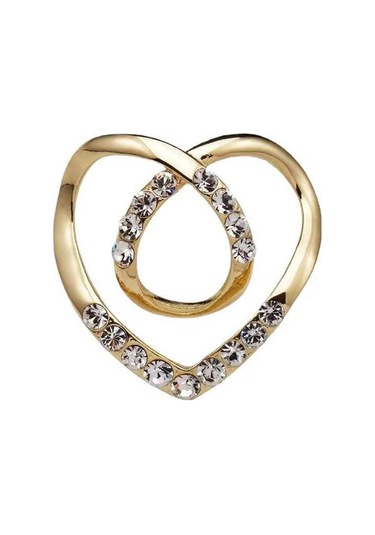 Beyaz Kadın Metal Taklidi Eşarp Kalp Eşarp Broş Klip Tişört E7u0 Beyaz