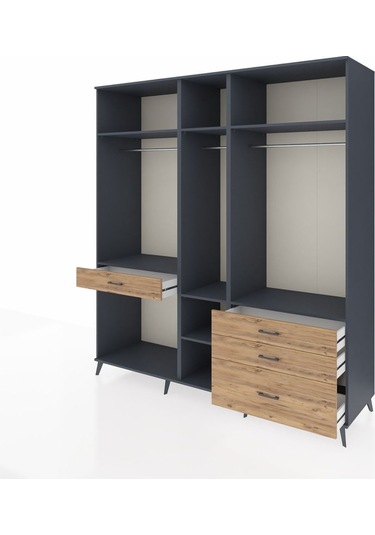 Kronos Dolap 7 Raflı 4 Çekmeceli 3 Askılı 220x59x243 Antrasit-antrasit/çam Antrasıt/atlas Çam Kronos Dolap 7 Raflı 4 Çekmeceli 3 Askılı 220x59x243 Antrasit-antrasit/çam Antrasıt/atlas Çam