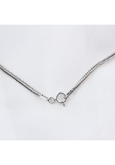 Glorria Gümüş Erkek Davut Yıldızı Kolye Siyah