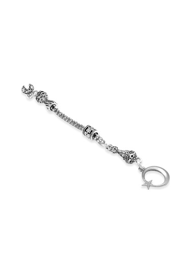 Ayyıldız Zafer Temalı Foxtail Zincirli Tek Kamçılı Kararmaz Metal Püskül Metal