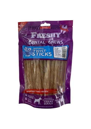 Freshy Dental Twists Naturel Burgu Çubuk 50'li