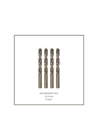 Hss Matkap Ucu 13 Mm, Metal, Ahşap, Plastik İçin 4 Adet