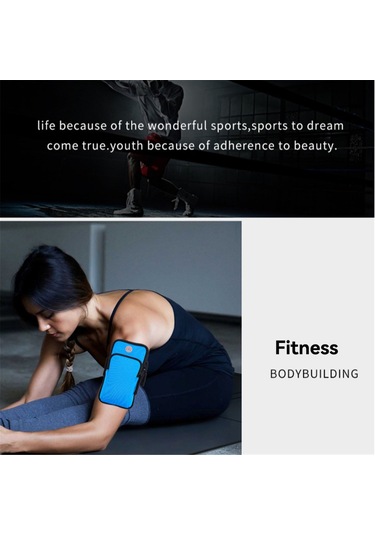 Mufunye Evrensel Su Geçirmez Mavi Spor Cep Telefonu Kol Sırtlığı Çok Renkli