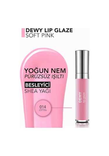 Flormar Besleyici Dudak Parlatıcısı - Dewy Lip Glaze - 014 Soft Pink-8682536068277
