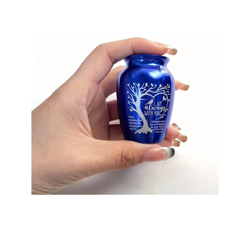 Fochsia Siyah Yaşam Ağacı Mini Küllük - Alüminyum Anı Ürünü Köpek Kedi Kül Kabı