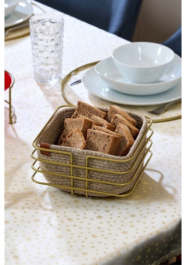 Edora Home 4'lü Gold Servis Sunum Seti, Peçetelik, Kağıt Havluluk, Ekmeklik, Nihale - Metal Paslanmaz