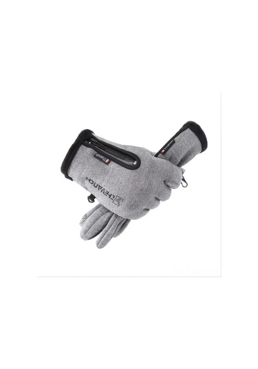 Wezone Kış Spor Eldiveni: Dokunmatik, Rüzgar Geçirmez, Suya Dayanıklı, Sürüş Ve Kayak İçin Isıtmalı Erkek Eldiveni Gri