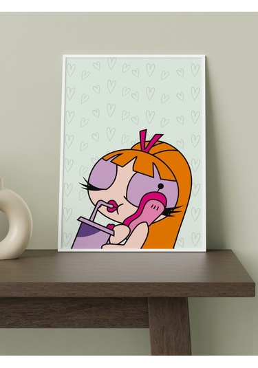 Powerpuff Girlstasarımlı 24 33 Cm 350 Gr. Kuşe Kağıt Poster Pytk7