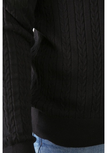 Ferraro Siyah V Yaka Erkek Pamuk Kazak Siyah (490435483) Siyah