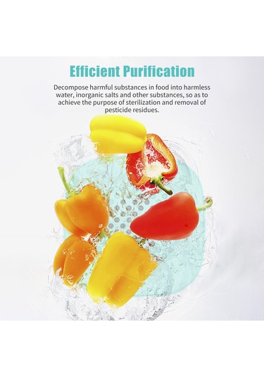 Yunboo Ev Çekirdekli Kuru Meyve Sebze Temizleyici 4400mah: Pestisit Ve Mikrop Temizleyici, Otomatik Suyta Daldırılabilir, Beyaz