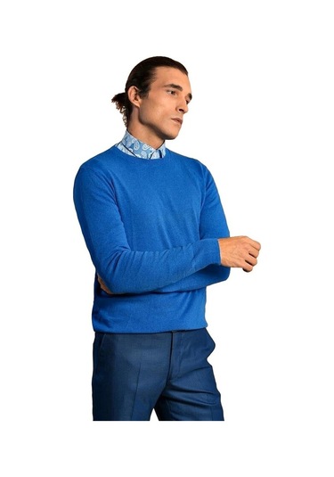 Bisiklet Yaka İndigo Triko 001