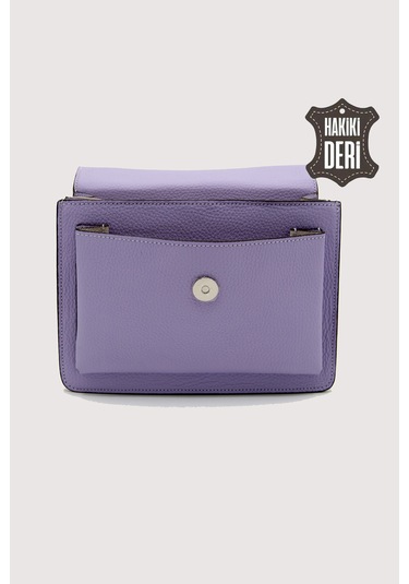 Hakiki Deri Kadın El Çantası Lila Smr9022 Lila