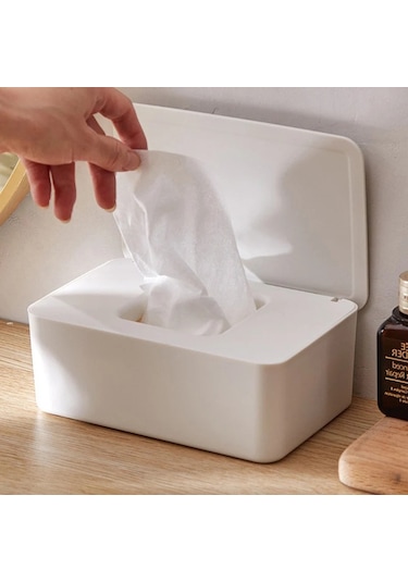 A9-ev Plastik Toz Geçirmez Islak Mendil Saklama Kutusu Kapaklı Ev Masaüstü Doku Saklama Kutusu Taşınabilir Islak Mendil Dispenseri 15 Renk