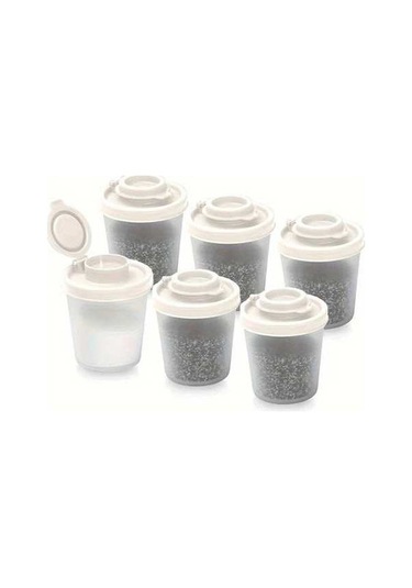 Trendooze 6 Parça Nem Geçirmez Tuz Biberlik Baharatlık Kamping Piknik Beyaz Gaojunshop01 Beyaz