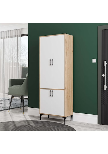 5032 Royal 4 Kapaklı 5 Askılı Portmanto Sepet - Beyaz