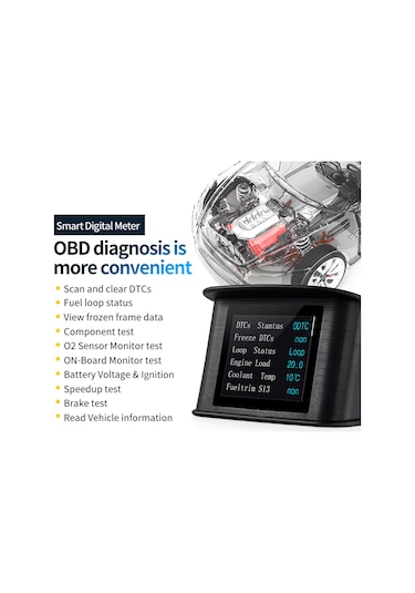 Singree Akıllı Hud Göstergesi - 2.2" Obdıı Araç Hız Göstergesi, Hız/mesafe/zaman Ve Daha Fazlasını Gösterir