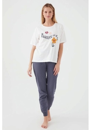 Rolypoly 3067-s Kadın Pijama Takımı Krem