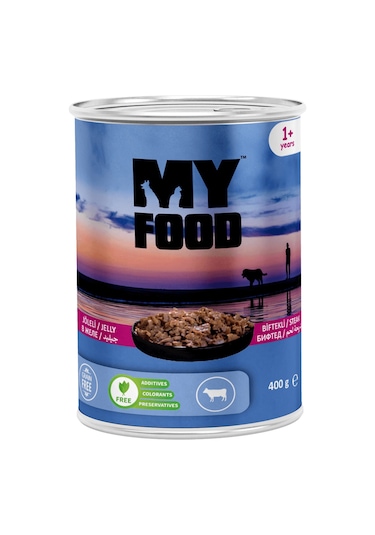My Food Jöleli Biftekli Parça Etli Yetişkin Köpek Yaş Maması 12 x 400 G