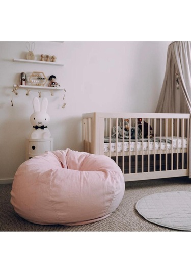 Good Night 12 Renk Gök Kuşağı Puf Armut Koltuk 100x100x50cm Pudra