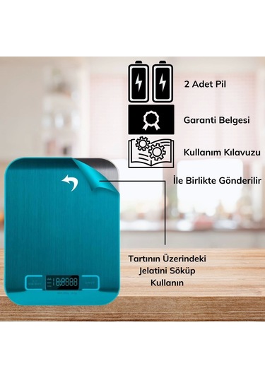 Tf 1002 Hassas Ölçümlü Maksimum 5 Kg Kapasiteli Led Ekran Platin Dijital Mutfak Tartısı 4172 Çok Renkli