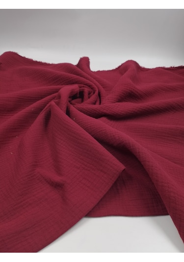 Lüks Müslin Kumaş Bordo