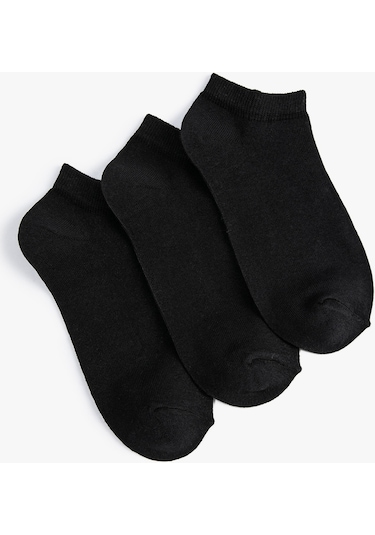 Koton 3'lü Basic Patik Çorap Seti Siyah 4wam80017aa 4WAM80017AA999 Siyah