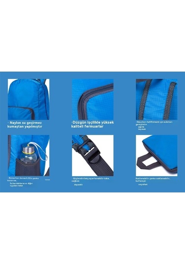 Açık Havada Katlanır Sırt Çantası Seyahat Sırt Çantası Ultra Hafif Suda Kalan Kadın Sırt Çantası 011-yeşil Yeşil