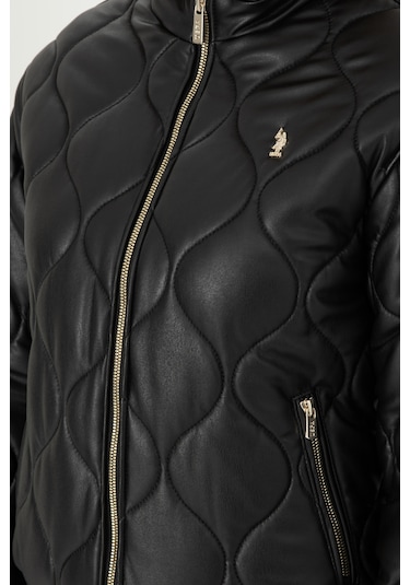 U.s. Polo Assn. Kadın Siyah Deri Mont-kaban 50297262-001 001sıyah