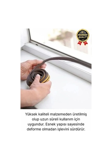 Güçlü Kendinden Yapışkanlı Kapı Pencere Soğuk Hava Geçirmez Yalıtım İzolasyon Kahve Fitil 20 Metre Diğer