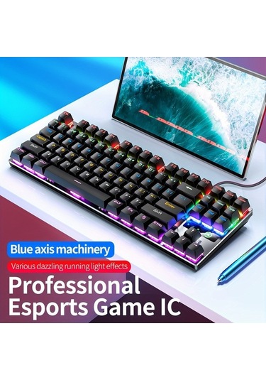 Fastbuy Mavi Anahtarlı Kablolu Usb Konektörlü Mekanik Klavye