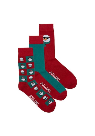 Jack & Jones 3'lü Erkek Çorap 12246902 Kırmızı