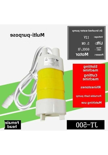 Fortunelane 12v Mikro Dalga Su Pompa 5m Yükseklik 10l/dakika Debi Direkt Tip Dayanıklı Sarı 5.5 2.1 Ana Soketli