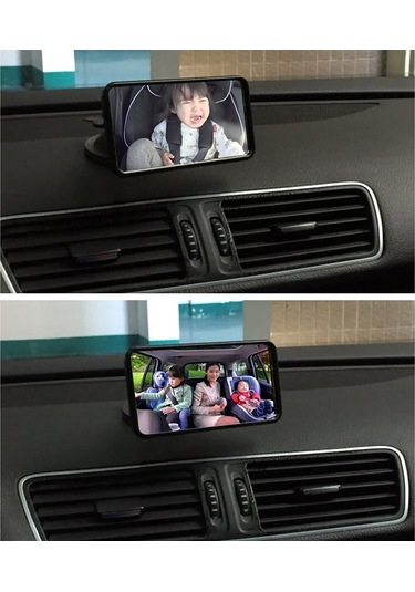 Gajeena Czc-302 Siyah Akrilik Çocuk Araç Geribakış Aynası Kare Şekil, İç Araç Gözlem Aracı