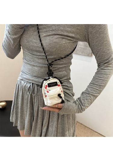 Konesam Siyah Çiçek Desenli Mini Çok Amaçlı Cloth Çanta - Tek Omuz, Çapraz, Boyun Ve Bel Taşıma Seçenekleriyle Küçük Eşyalarınızı Saklayın