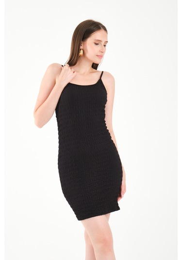 By Papi Askılı Elbise Siyah