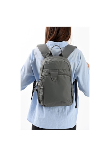 Unisex Sırt Çantası Paraşüt Kumaş Hafif Çok Cepli Yağmur İtici Kumaş 32 22 Cm 571 Collection Gri