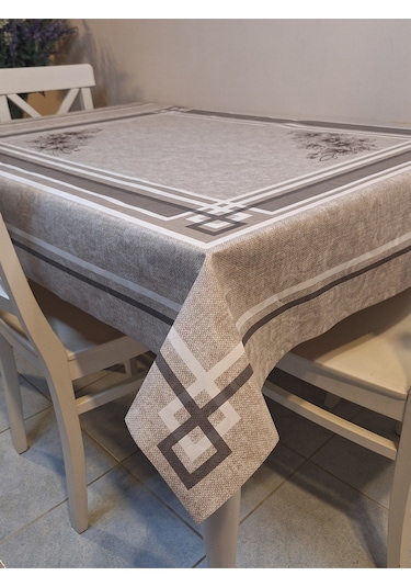 Dora Pano Elyaf Tabanlı Pvc Muşamba - Desenli Silinebilir 120 X 140 Hazır Masa Örtüsü Kahverengi