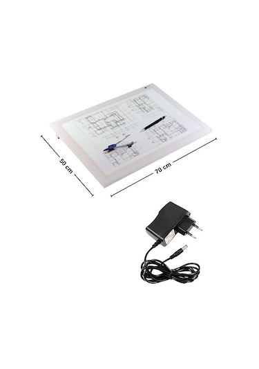 Panda Led Işıklı Çantalı Çizim Masası 50x70cm Pan910 Beyaz