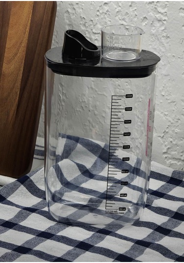 Plastik Erzak Kabı - Kilitli Kapaklı Erzak Kutusu - 2100 Ml