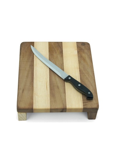 Doğal Ağaç Masif Kütük Ahşap Zebra Kesme Tahtası Ceviz-dişbudak Ağacı