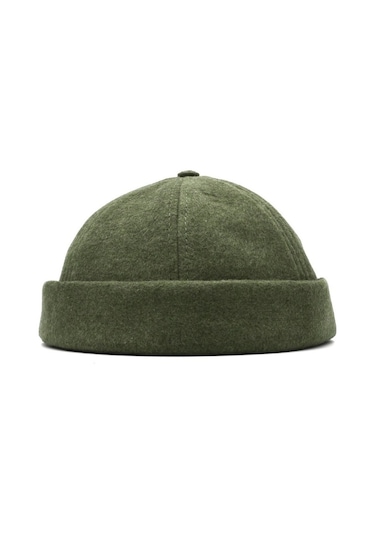 Kışlık Yeni Stil Yün Retro Hip-Hop Docker Şapka Haki-Haki-Standart