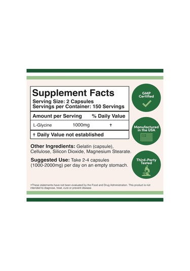 Double Wood Glycine 1,000mg 300 Capsul "relaxing" Usa 3941